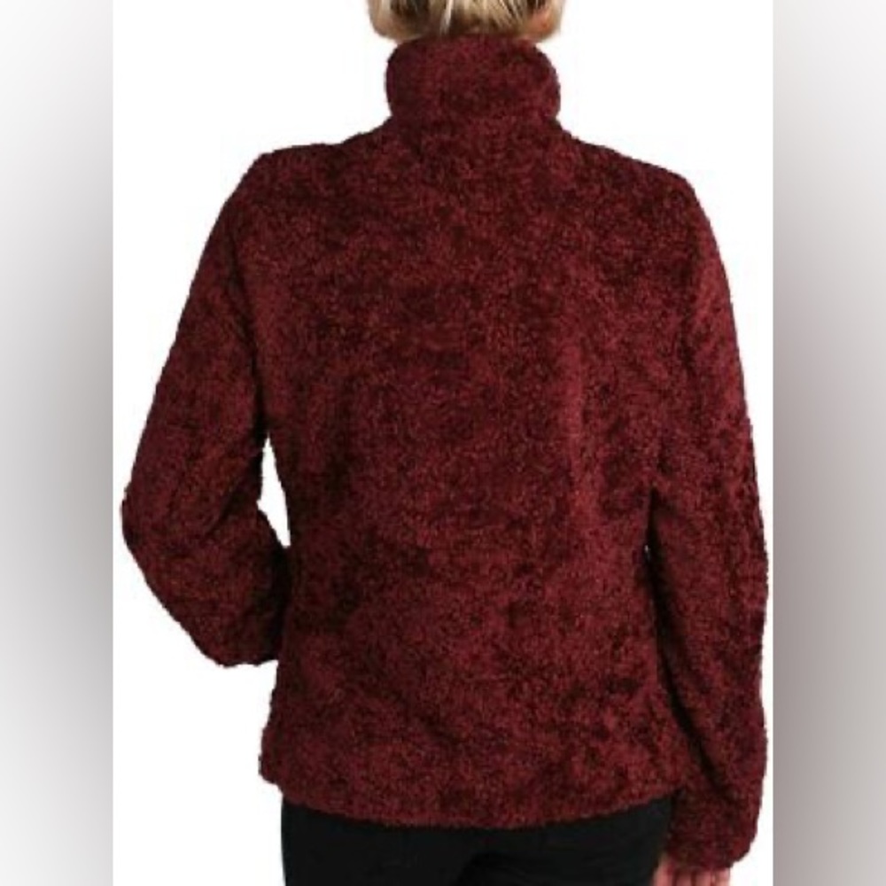 Pendleton Burgundy Fuzzy Zip Jacket - Size Small - image 3